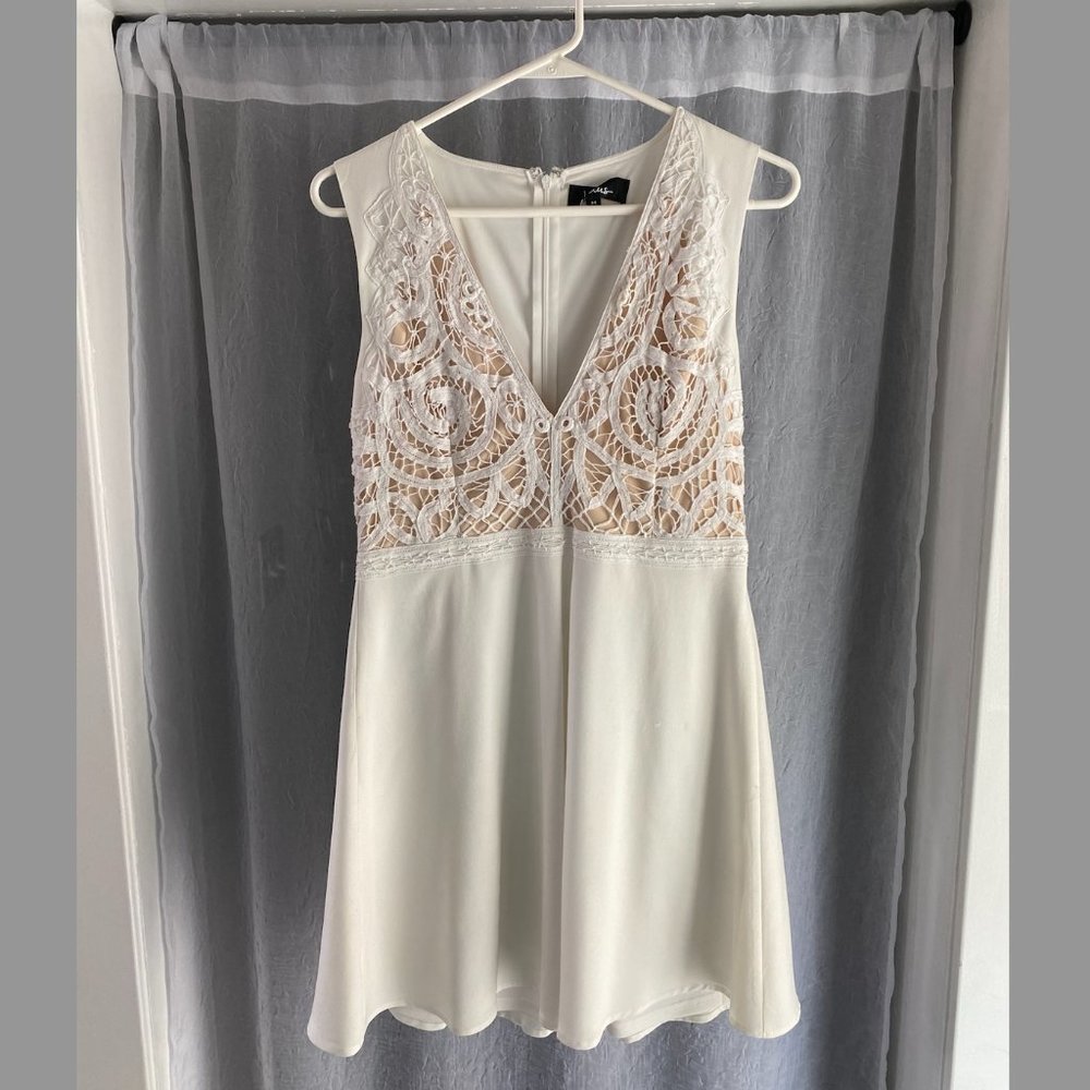 Lulu's M White Crochet Lace Skater Dress
